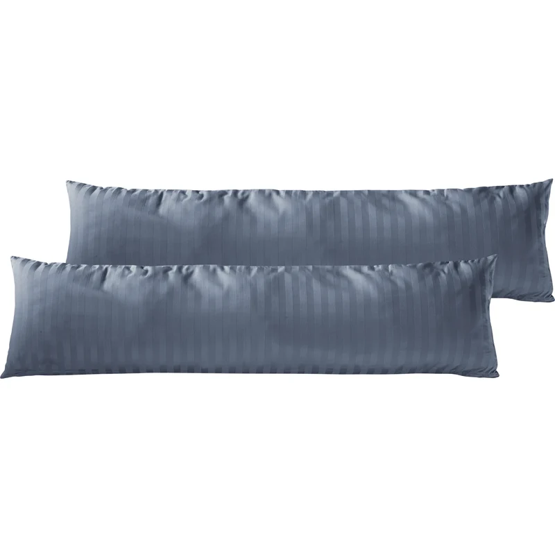 Mako Satin Kissenbezug Damast Streifen - Pure Label - Anthrazit - 40x40cm