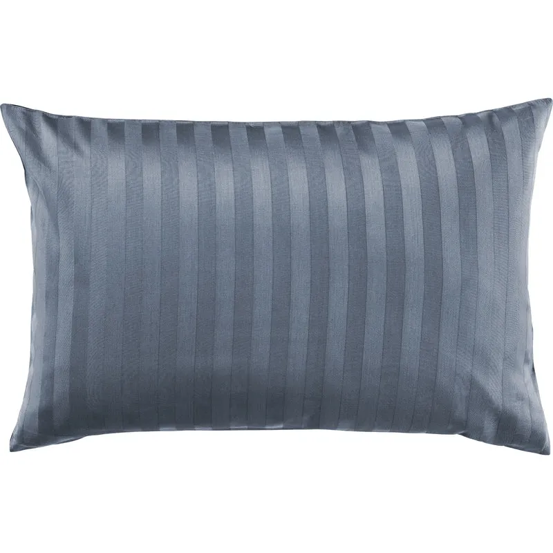 Mako Satin Kissenbezug Damast Streifen - Pure Label - Anthrazit - 40x40cm