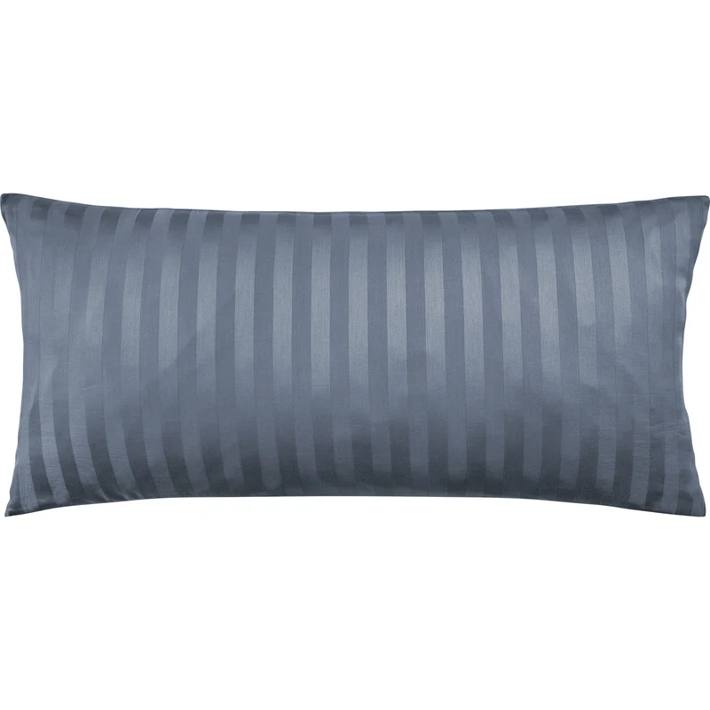 Mako Satin Kissenbezug Damast Streifen - Pure Label - Anthrazit - 40x40cm