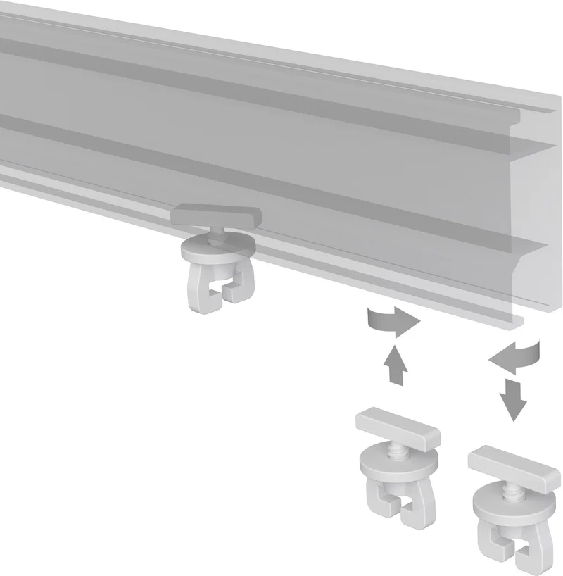 Gardinen-Feststeller und Gardinenstopper Universal für Innenlaufstangen / Gardinenschienen (Packung mit 2 Stück)