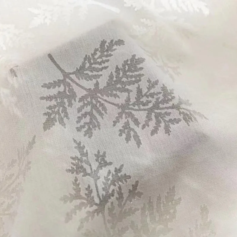 Vorhang halbtransparent grafisches Muster Farbe Elfenbein – mit Kräuselband (1 Stück)