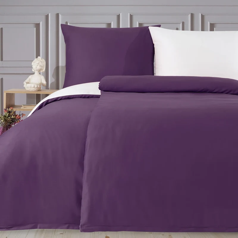 100% Baumwolle A-B Satin Bettwäsche - Violett