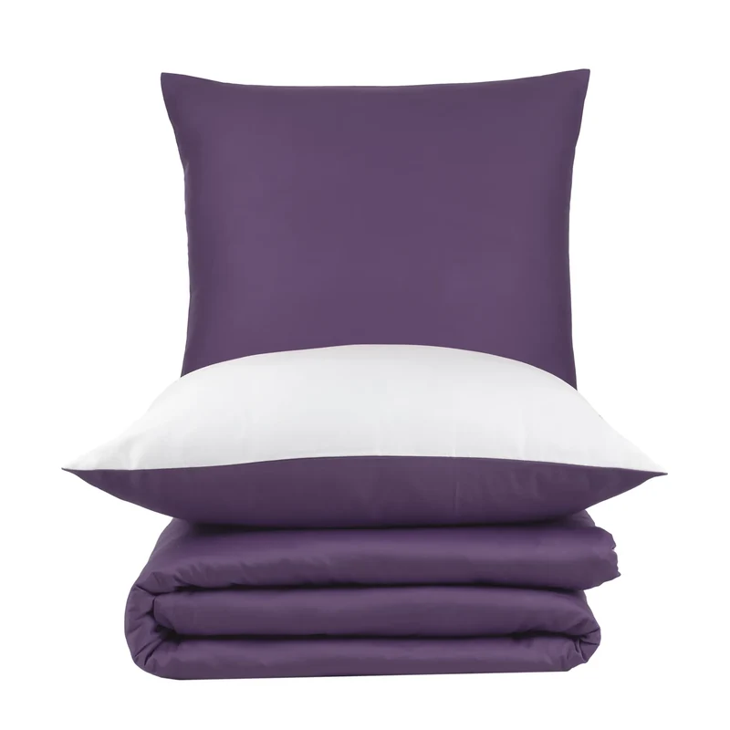 100% Baumwolle A-B Satin Bettwäsche - Violett
