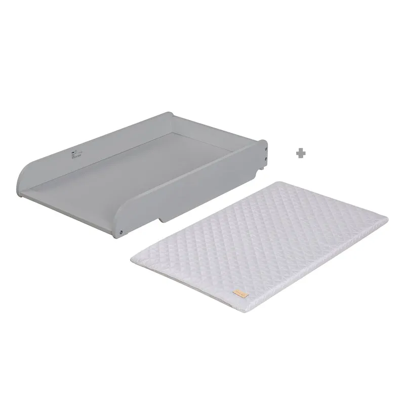 Hausbett 6-fach verstellbar inkl. passender Wickelplatte - in Taupe