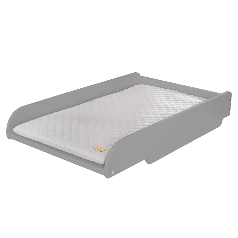 Hausbett 6-fach verstellbar inkl. passender Wickelplatte - in Taupe