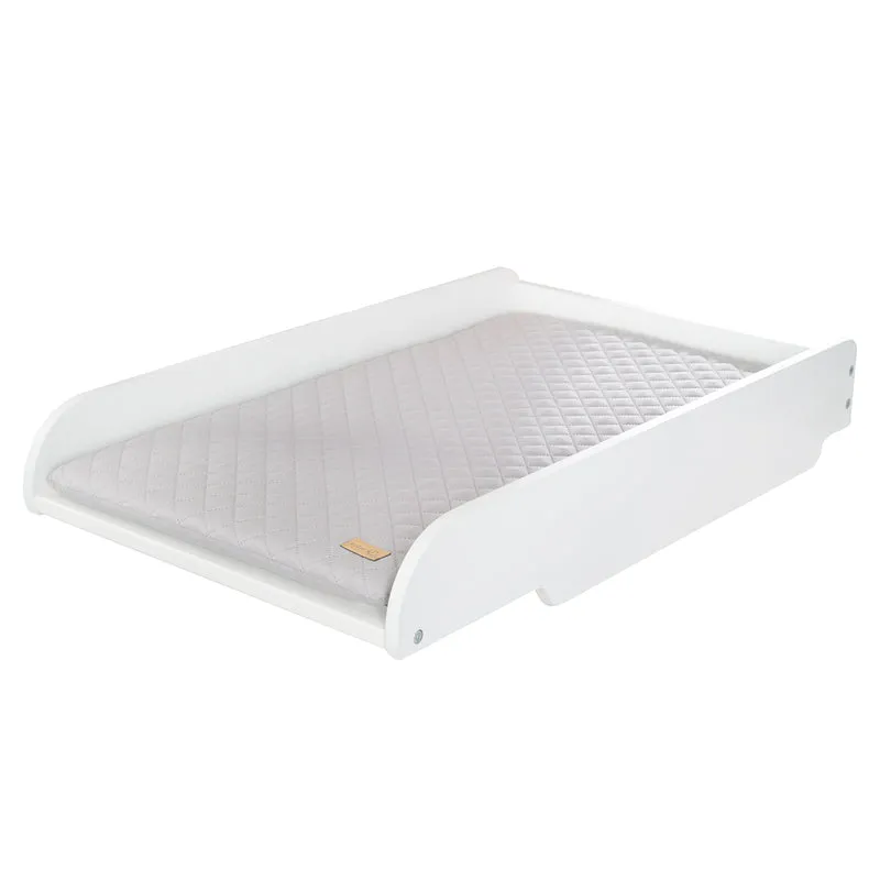 Hausbett 6-fach verstellbar inkl. passender Wickelplatte - in Weiß