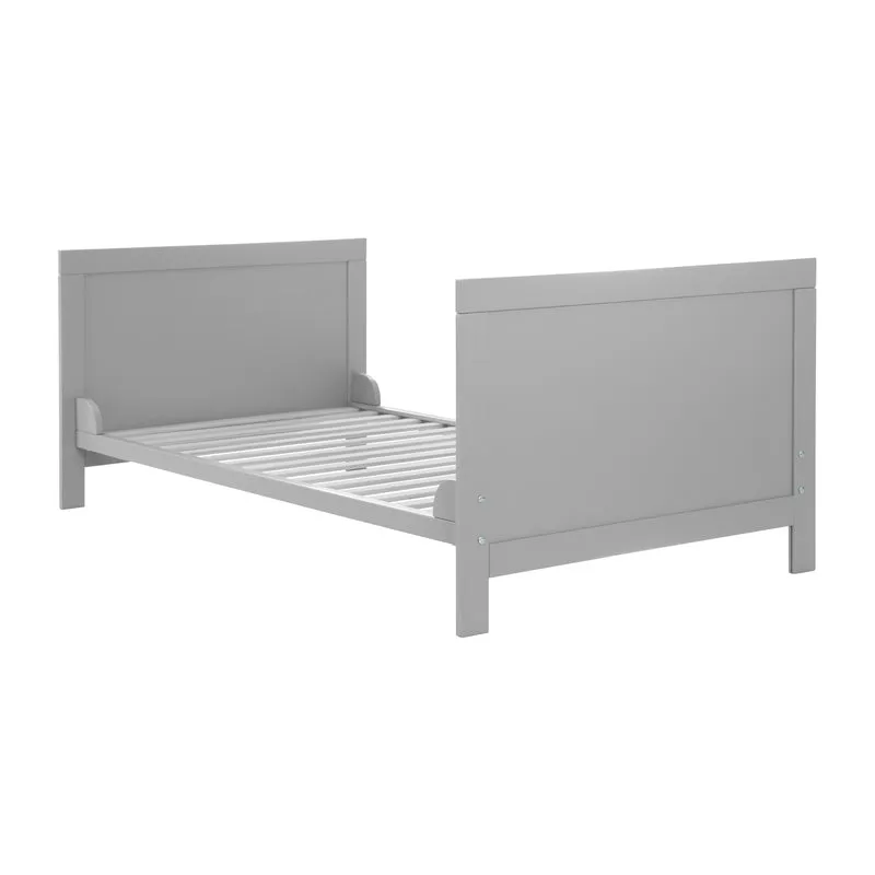 Kombi Kinderbett - 3-fach höhenverstellbar / 3 Schlupfsprossen / umbaubar zum Juniorbett - in Taupe
