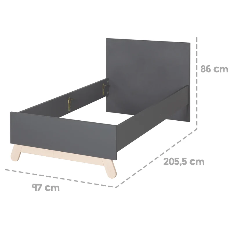 Jugendbett Jara - in Anthrazit