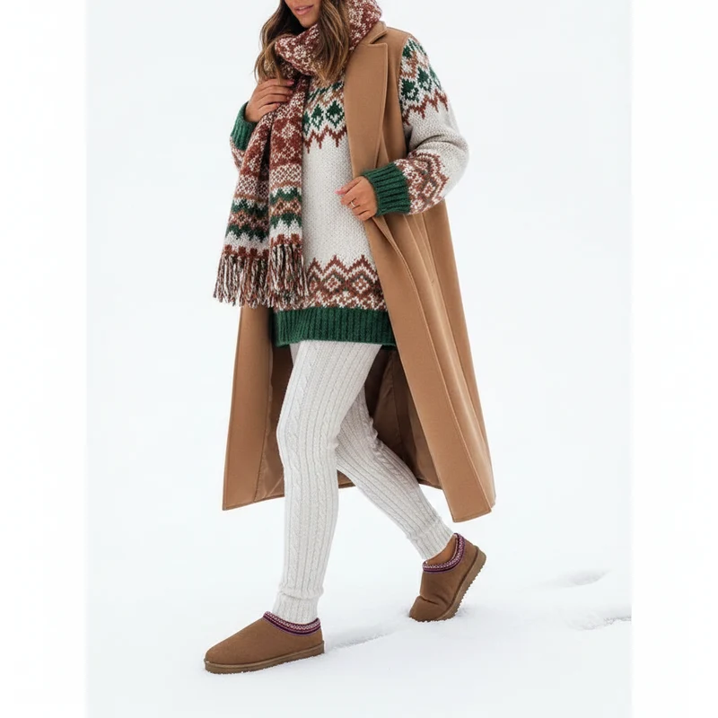 Gemütliche und schicke gewebte Schneestiefel für Damen für winterlichen Komfort
