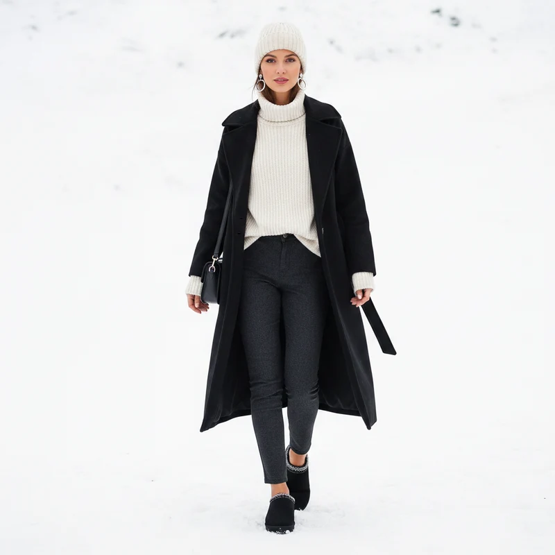 Gemütliche und schicke gewebte Schneestiefel für Damen für winterlichen Komfort