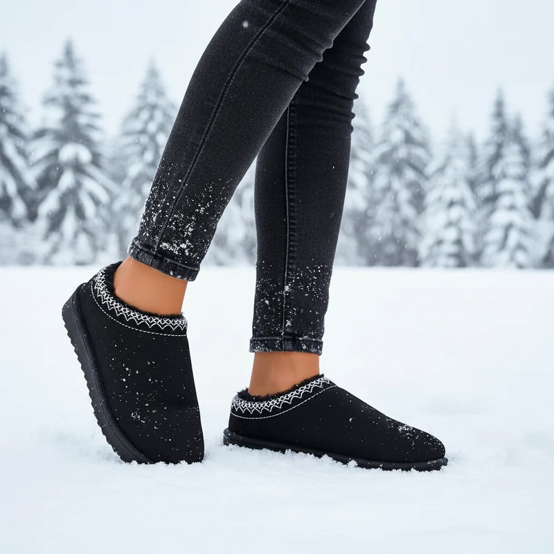 Gemütliche und schicke gewebte Schneestiefel für Damen für winterlichen Komfort