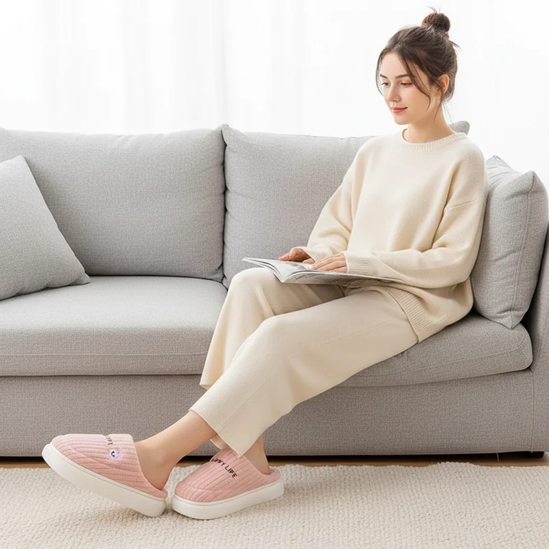 Warme Baumwollpantoffeln für Damen – Gemütlicher Komfort für drinnen in diesem Winter