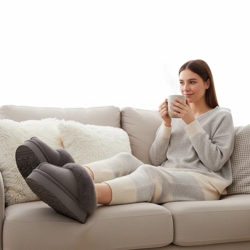 Kuschelige, flauschige Plateau-Slipper für Damen – Ultimativer Komfort und Stil für den Winter