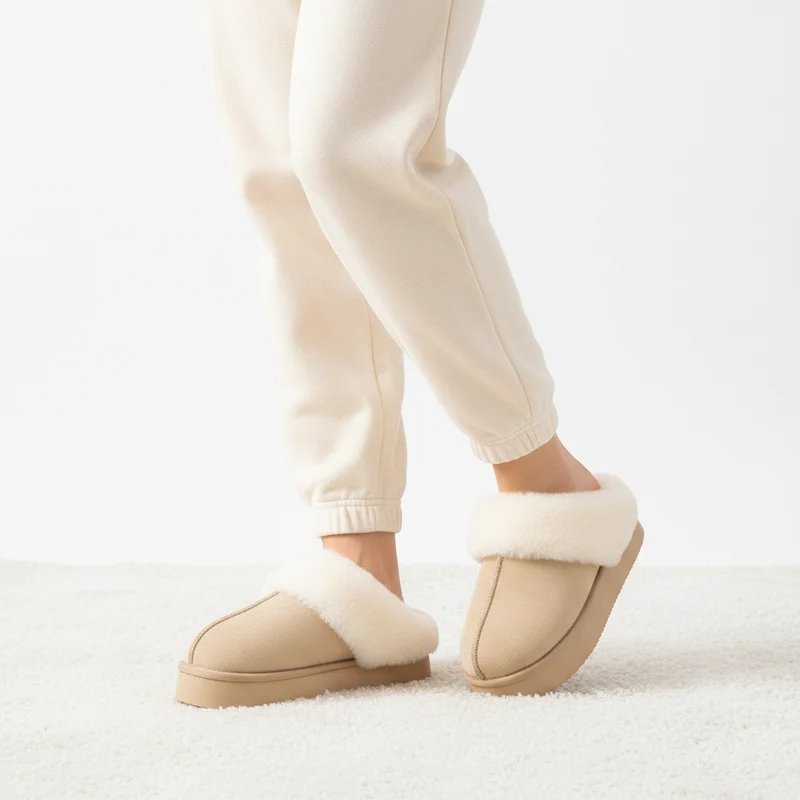 Kuschelige, flauschige Plateau-Slipper für Damen – Ultimativer Komfort und Stil für den Winter