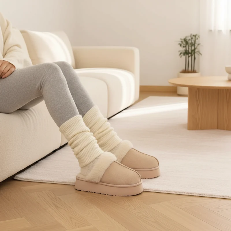 Kuschelige, flauschige Plateau-Slipper für Damen – Ultimativer Komfort und Stil für den Winter
