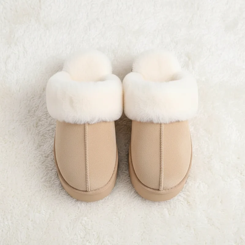 Kuschelige, flauschige Plateau-Slipper für Damen – Ultimativer Komfort und Stil für den Winter