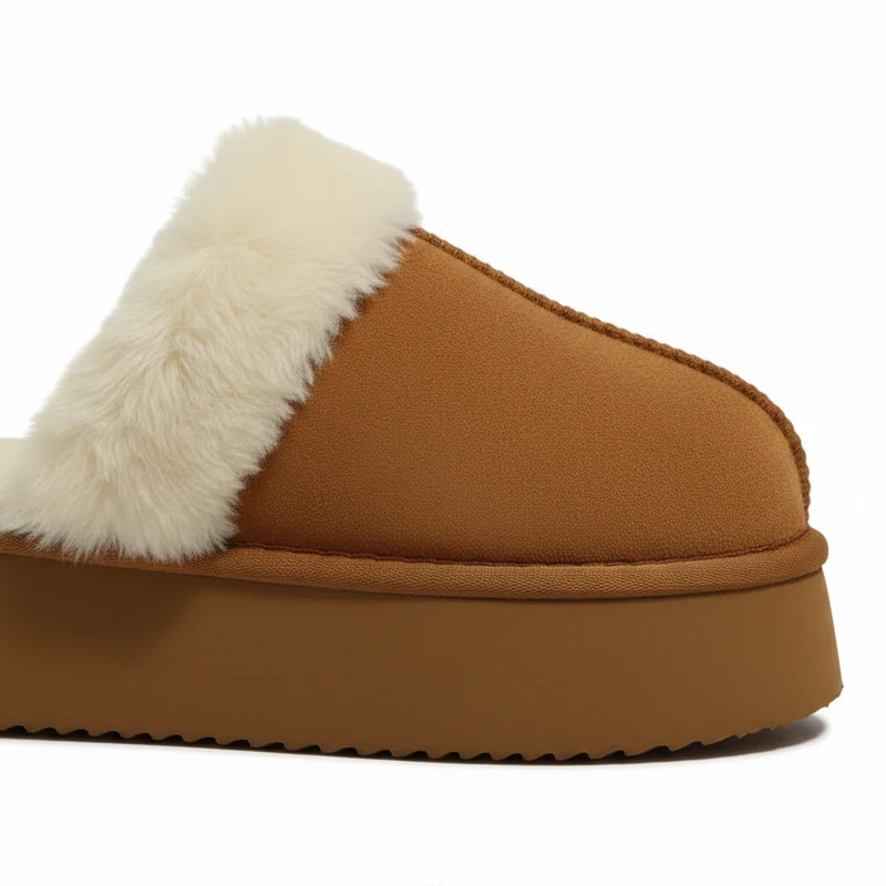 Kuschelige, flauschige Plateau-Slipper für Damen – Ultimativer Komfort und Stil für den Winter