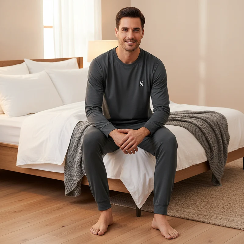 Herren-Loungewear-Set in Dunkelgrau – Ultimativer Komfort zum Entspannen