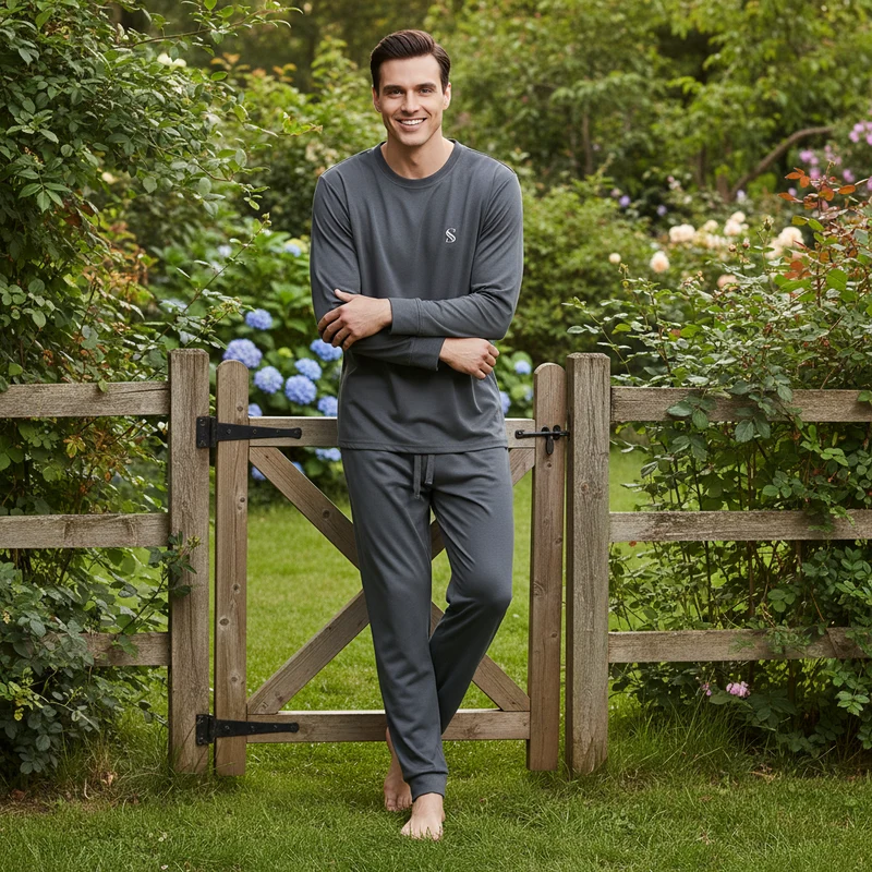 Herren-Loungewear-Set in Dunkelgrau – Ultimativer Komfort zum Entspannen