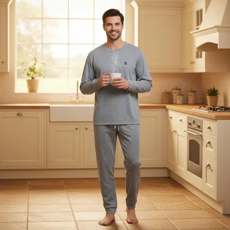 Ultimativer Komfort: Herren-Pyjama-Set – luxuriös weiche Loungewear zum Entspannen