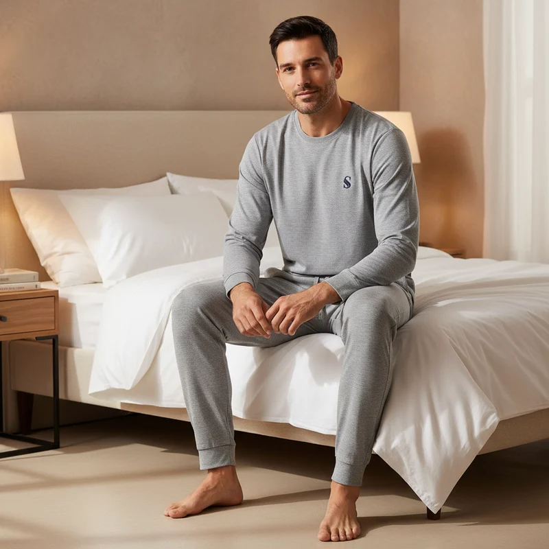Ultimativer Komfort: Herren-Pyjama-Set – luxuriös weiche Loungewear zum Entspannen