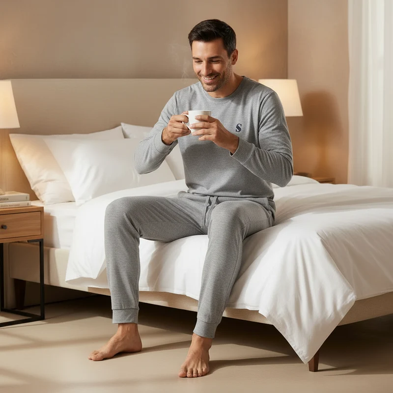 Ultimativer Komfort: Herren-Pyjama-Set – luxuriös weiche Loungewear zum Entspannen