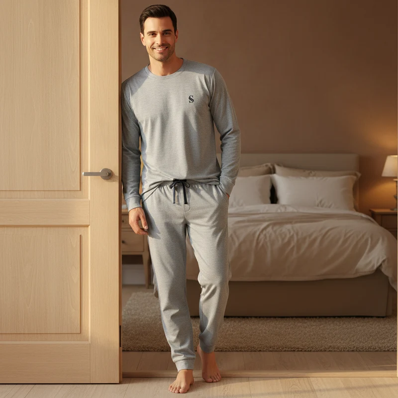 Ultimativer Komfort: Herren-Pyjama-Set – luxuriös weiche Loungewear zum Entspannen