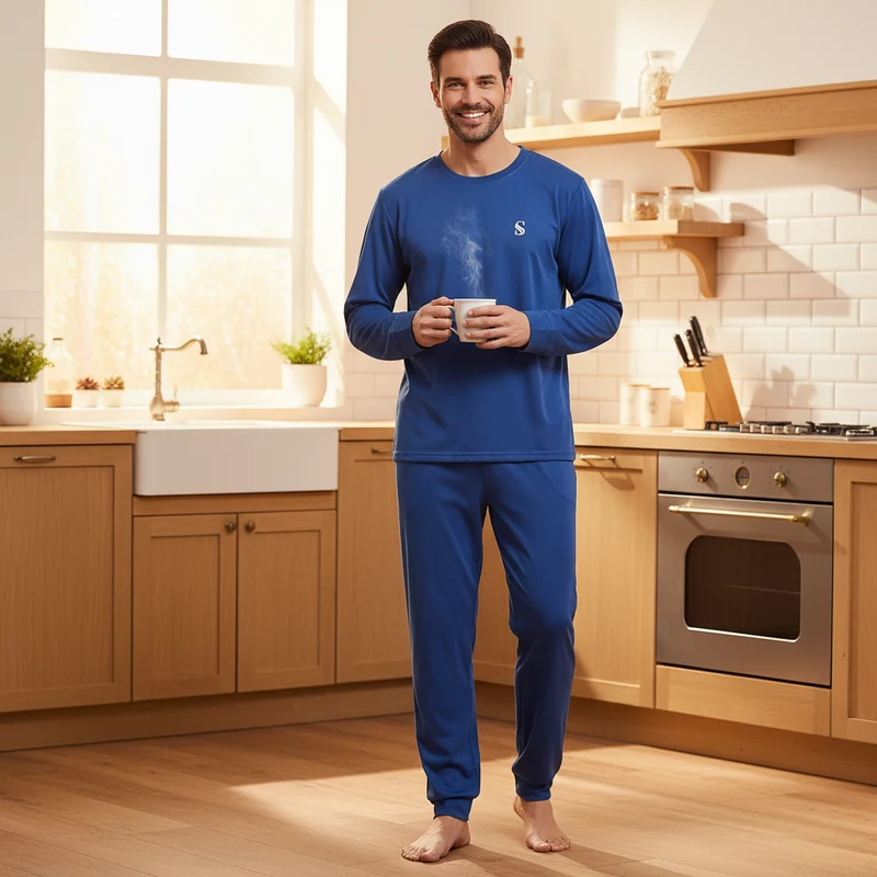 Hochwertiges Loungewear-Set für Herren aus gebürstetem Stoff – für mehr Komfort