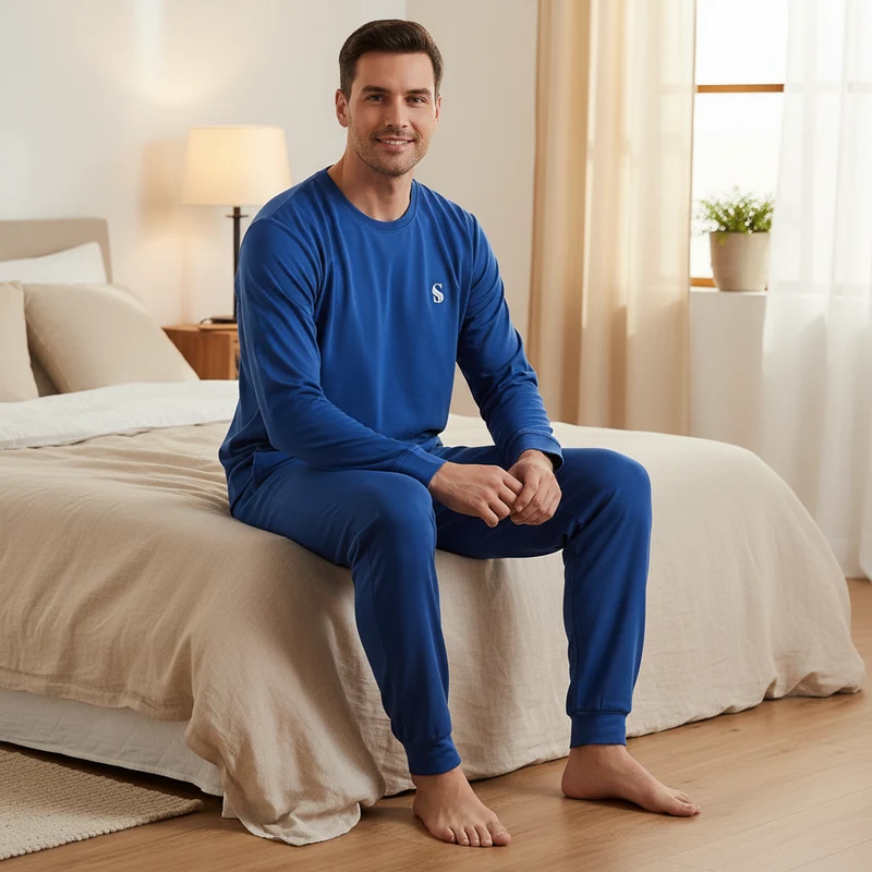Hochwertiges Loungewear-Set für Herren aus gebürstetem Stoff – für mehr Komfort