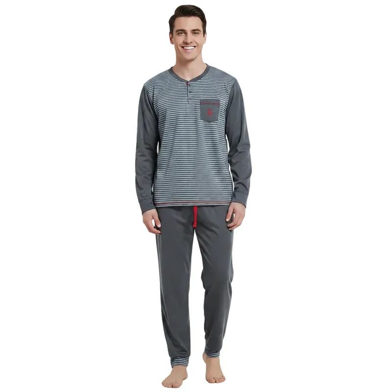 Herren-Pyjama-Sets aus gebürstetem Leder – Ultimativer Komfort für gemütliche Nächte