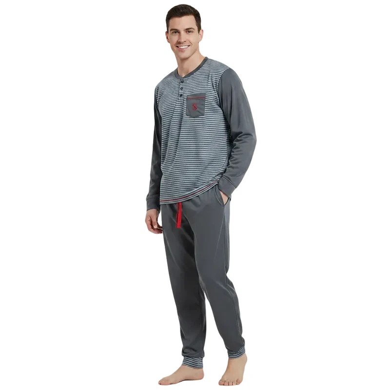 Herren-Pyjama-Sets aus gebürstetem Leder – Ultimativer Komfort für gemütliche Nächte