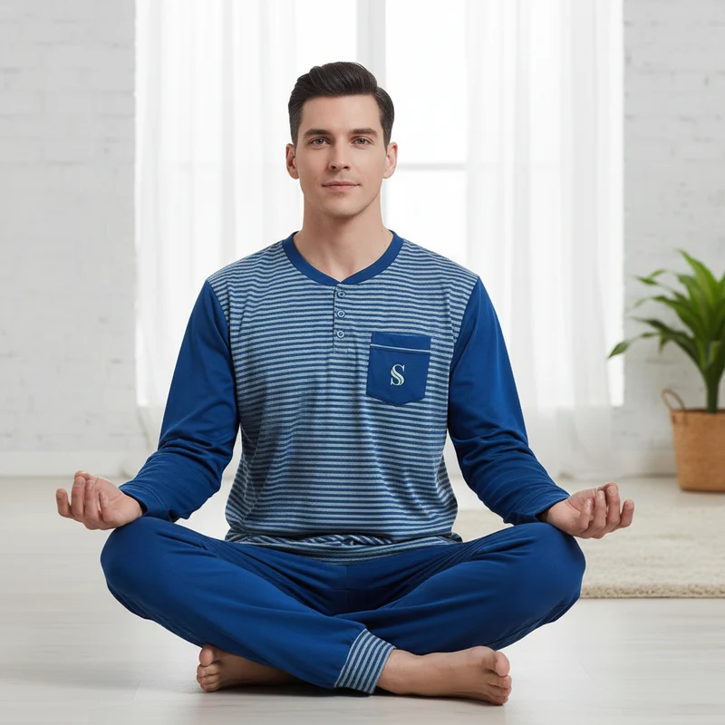 Herren-Pyjama-Sets aus gebürstetem Leder – Ultimativer Komfort für gemütliche Nächte
