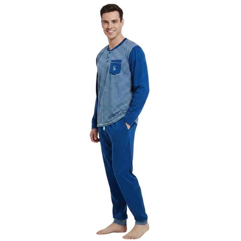 Herren-Pyjama-Sets aus gebürstetem Leder – Ultimativer Komfort für gemütliche Nächte