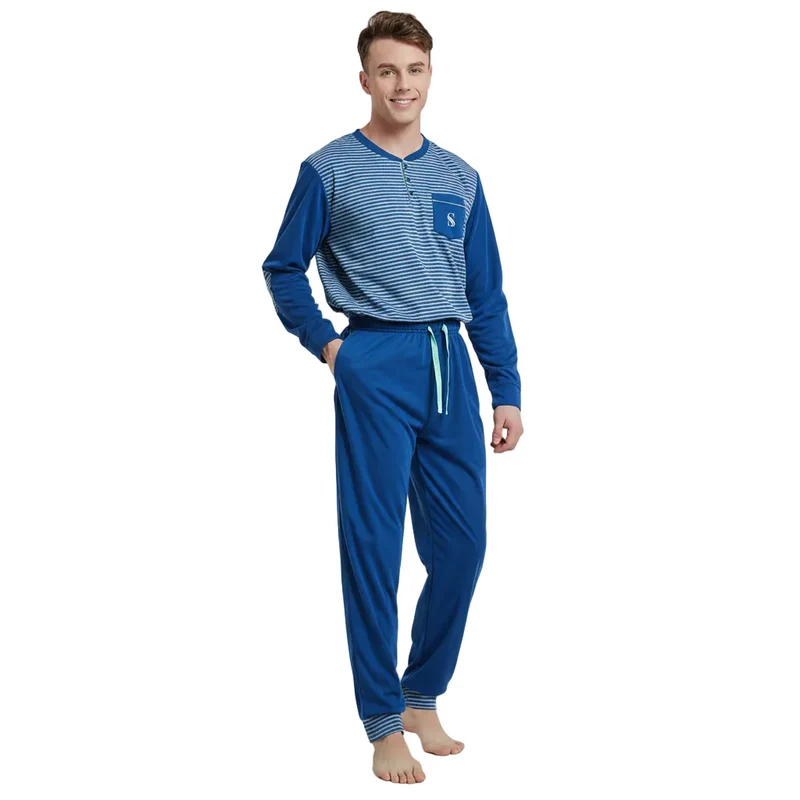 Herren-Pyjama-Sets aus gebürstetem Leder – Ultimativer Komfort für gemütliche Nächte