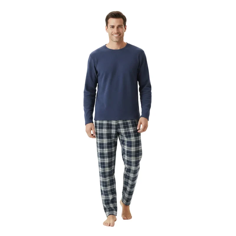 Thermopyjama-Set für Herren mit Baumwollhose, erhältlich in den Größen M-XXL