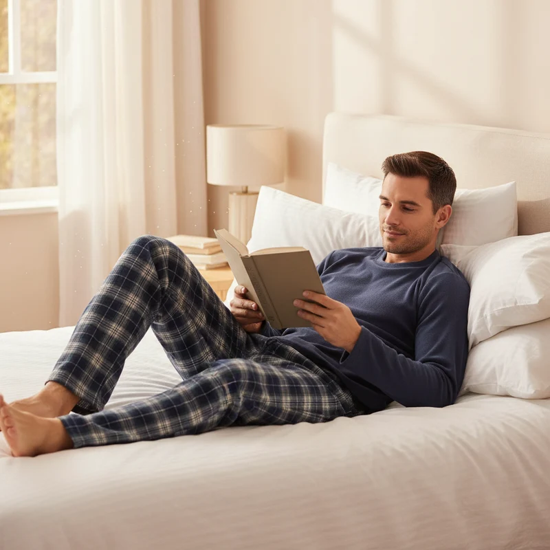 Thermopyjama-Set für Herren mit Baumwollhose, erhältlich in den Größen M-XXL