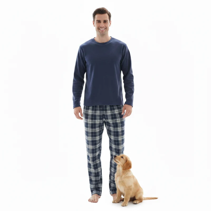 Thermopyjama-Set für Herren mit Baumwollhose, erhältlich in den Größen M-XXL