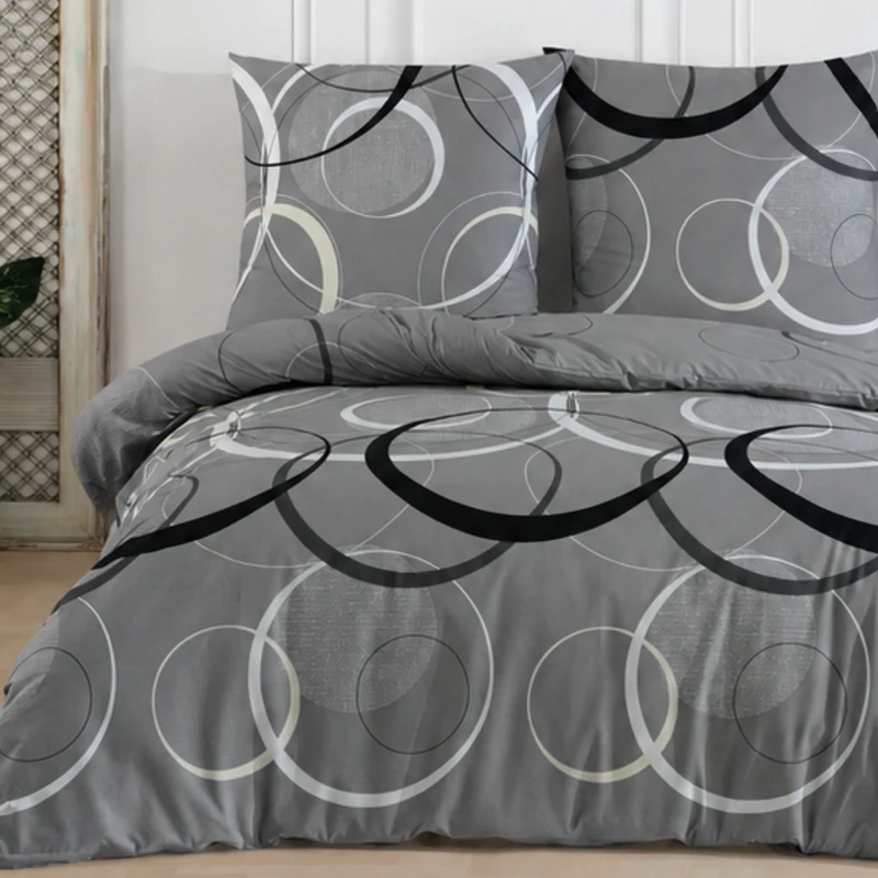 100% Baumwolle Renforcé Bettwäsche - Wave Black