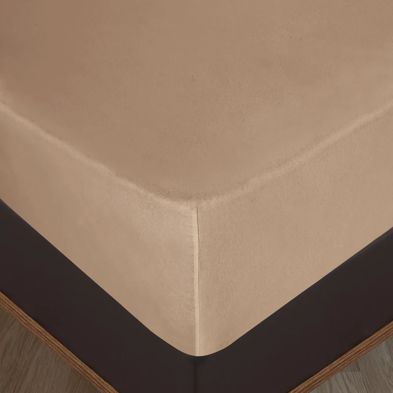 100% Baumwolle Jersey Spanbetttuch - Sand