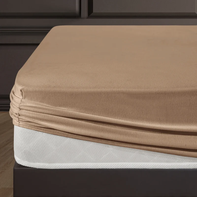 100% Baumwolle Jersey Spanbetttuch - Sand