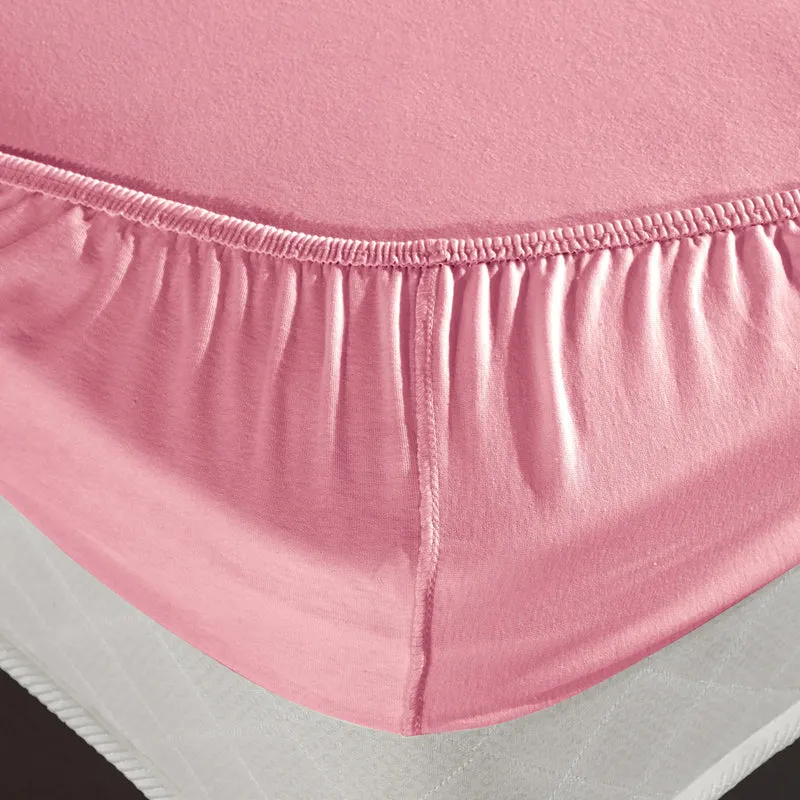 100% Baumwolle Jersey Spanbetttuch - Rosa