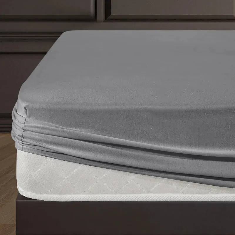 100% Baumwolle Jersey Spanbetttuch - Grau