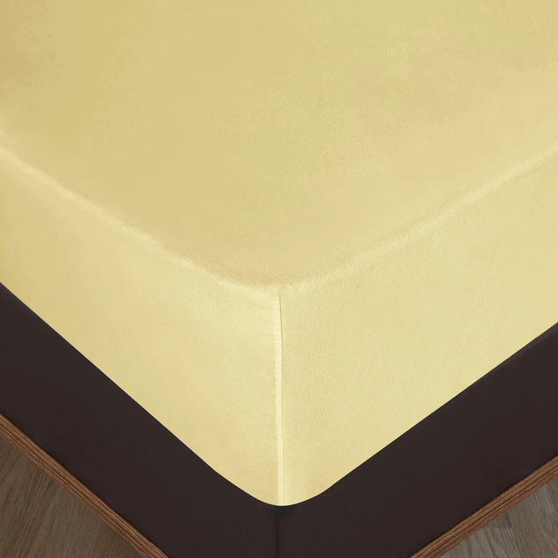 100% Baumwolle Jersey Spanbetttuch - Gelb