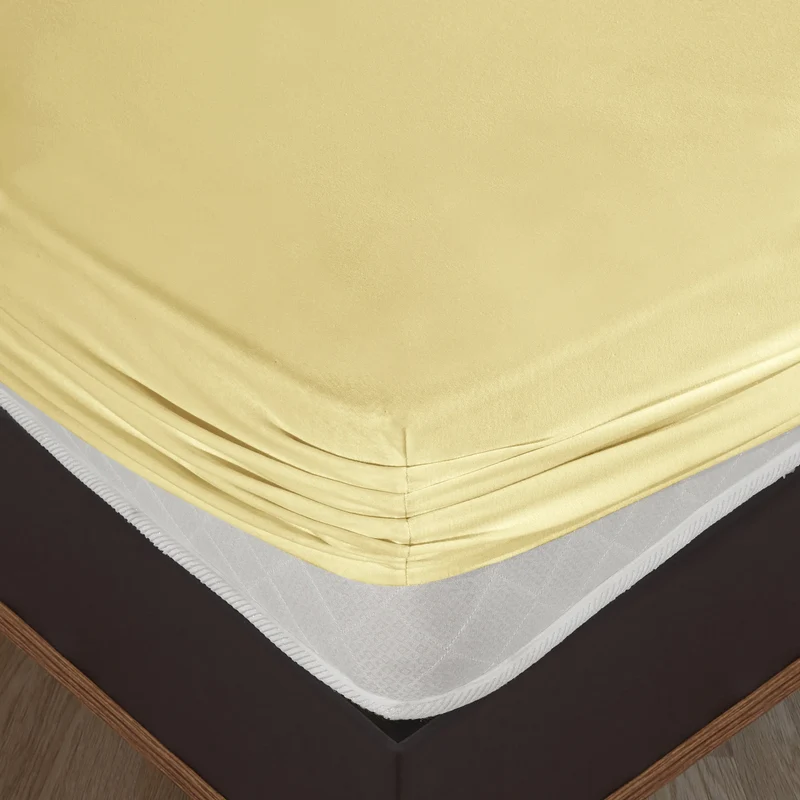 100% Baumwolle Jersey Spanbetttuch - Gelb
