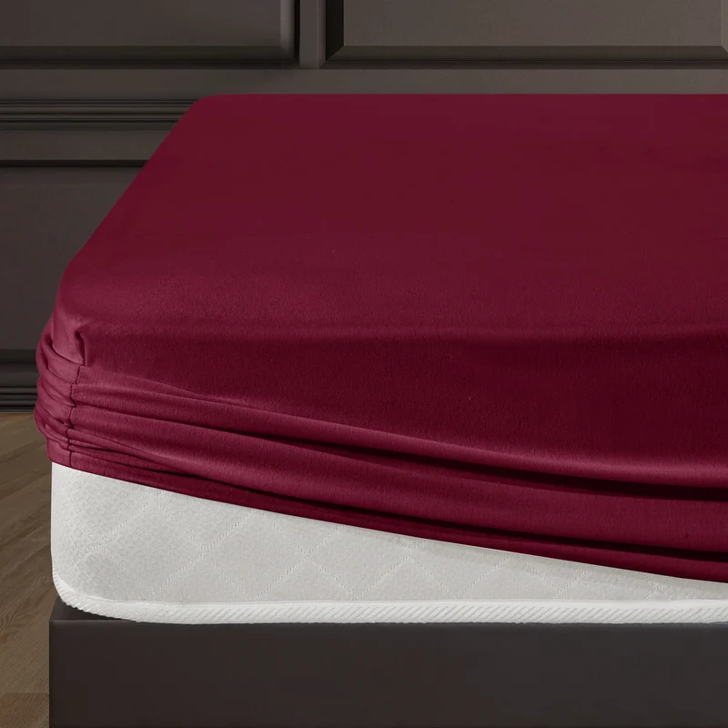 100% Baumwolle Jersey Spanbetttuch - Bordeaux