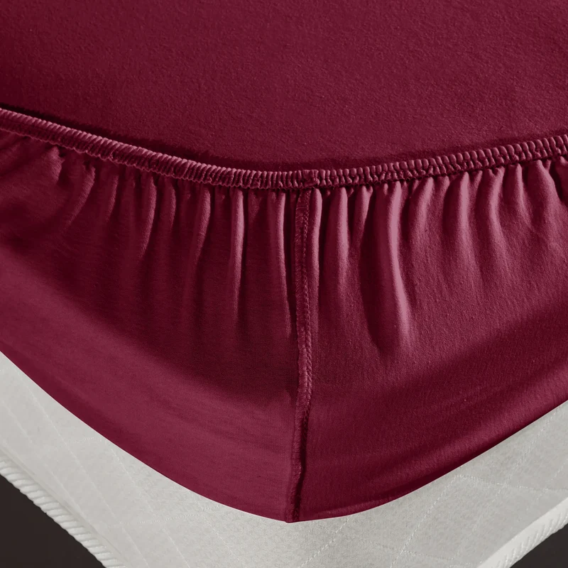 100% Baumwolle Jersey Spanbetttuch - Bordeaux