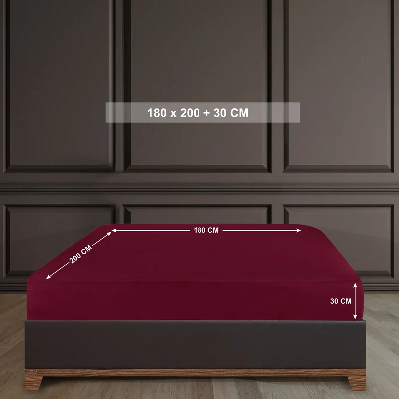 100% Baumwolle Jersey Spanbetttuch - Bordeaux