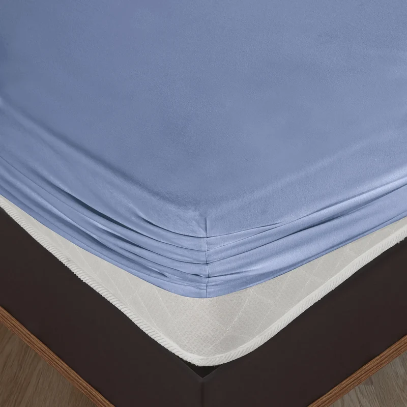 100% Baumwolle Jersey Spanbetttuch - Blau