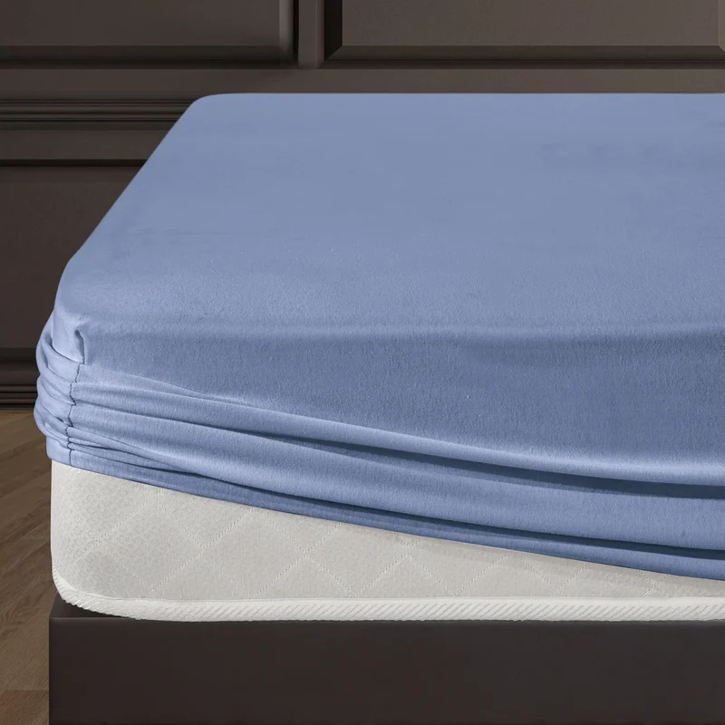 100% Baumwolle Jersey Spanbetttuch - Blau