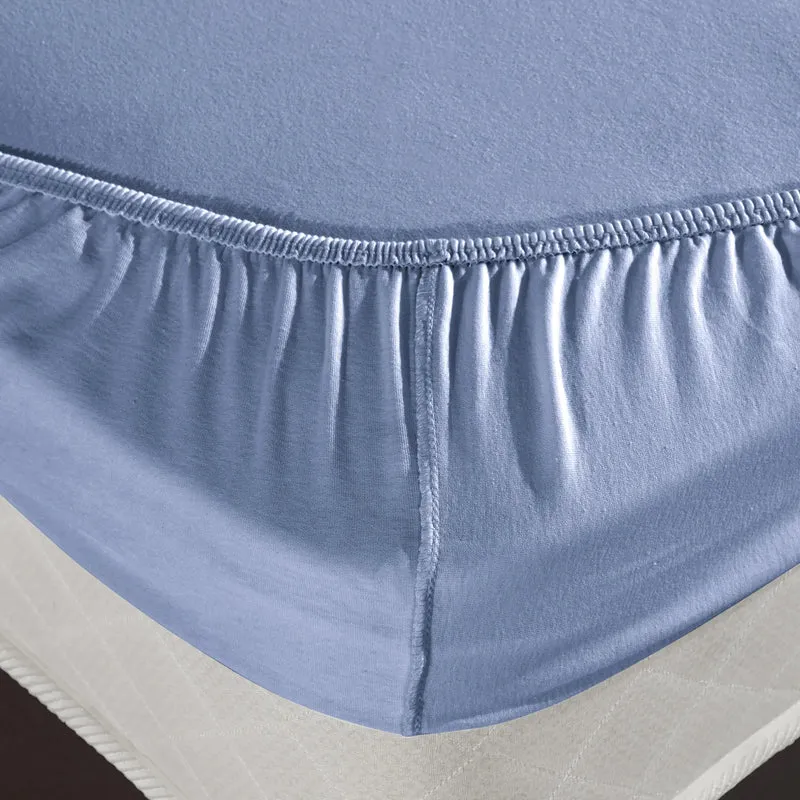 100% Baumwolle Jersey Spanbetttuch - Blau